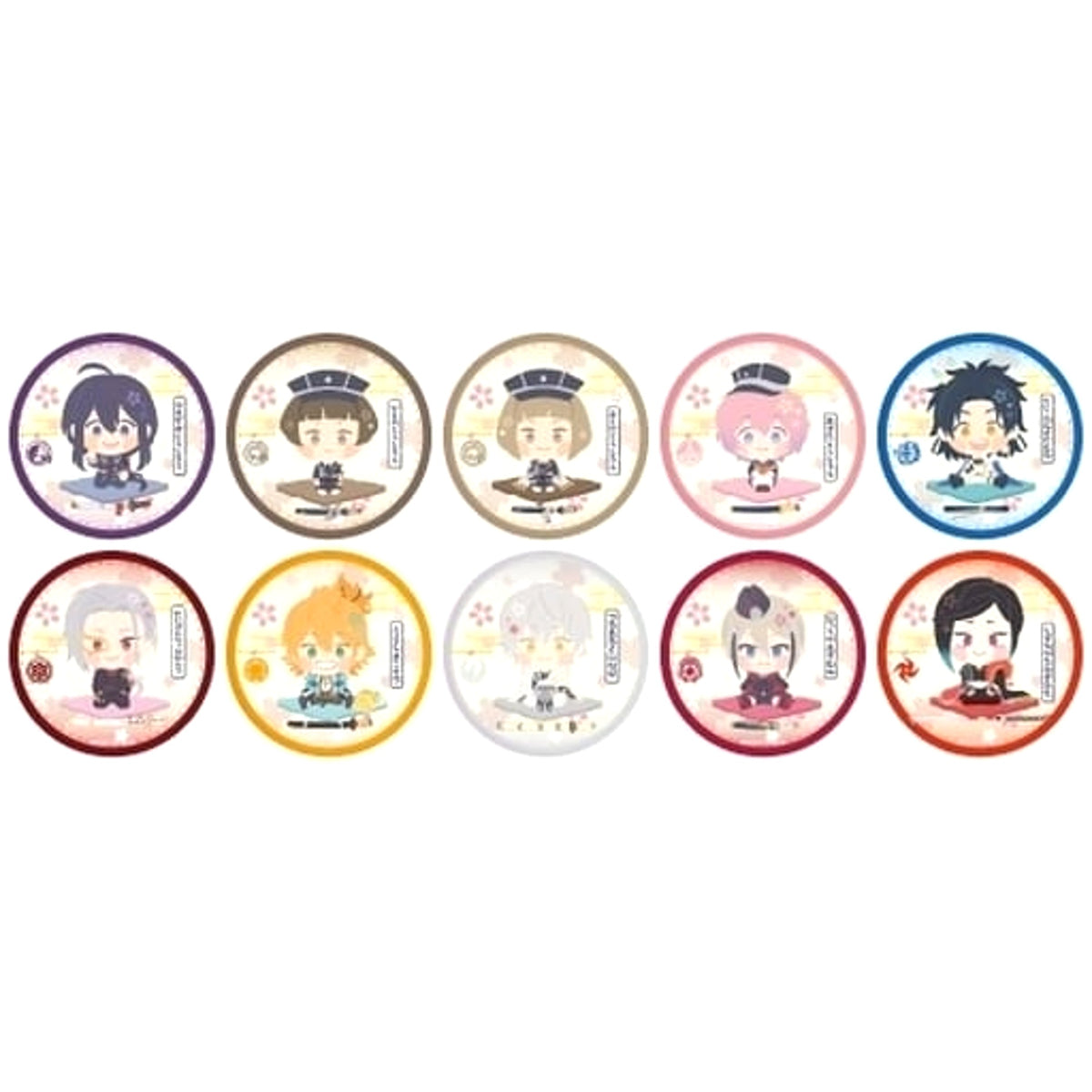Wanpaku! Touken Ranbu Namazuo Toushiro & Others Can Badge 05 All 10 Types Set Buttons [USED]