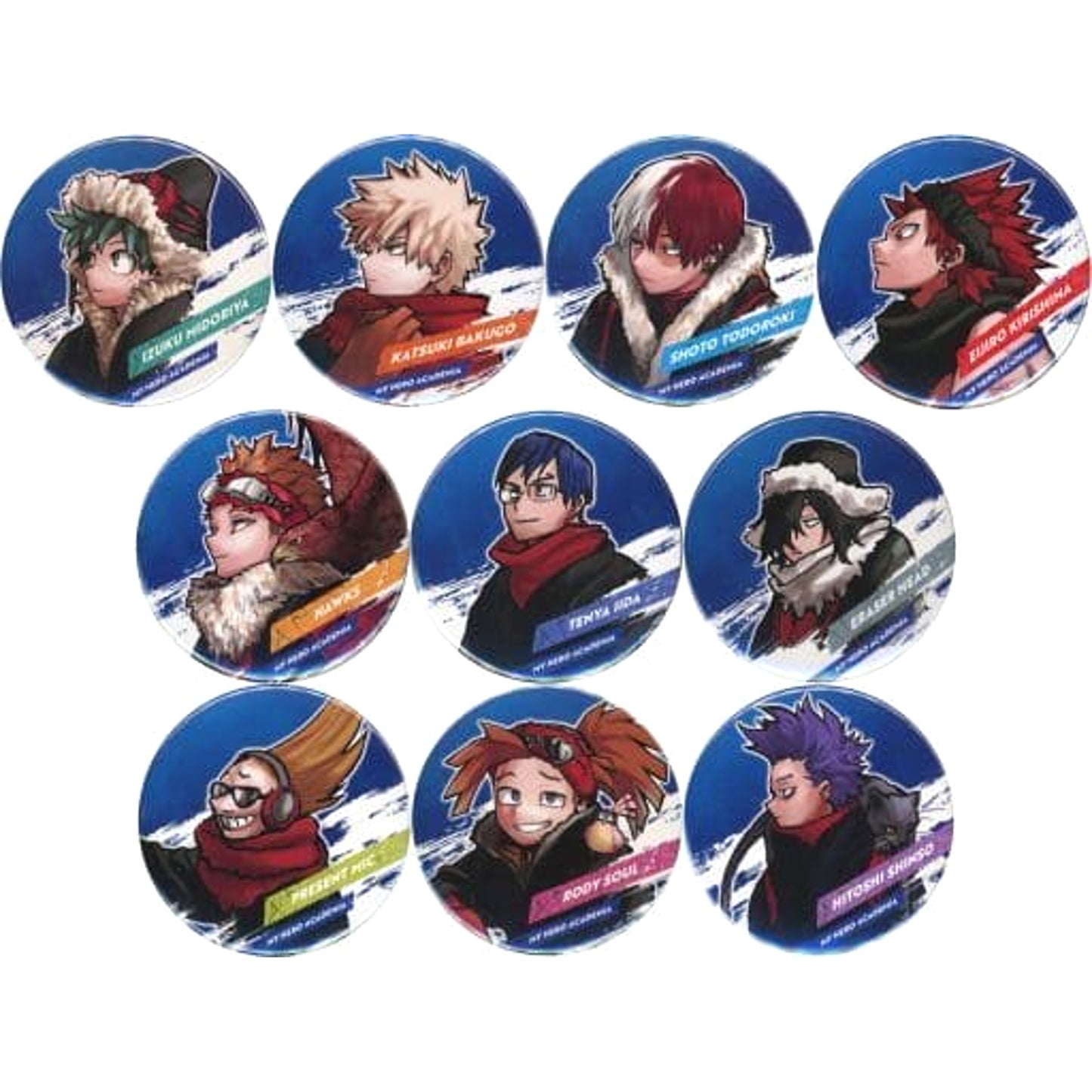 Katsuki Bakugo & Others My Hero Academia All 10 Types Set Heroes Dai7kai Ninki Tohyo Shin Jukketsu Collection Button [USED]