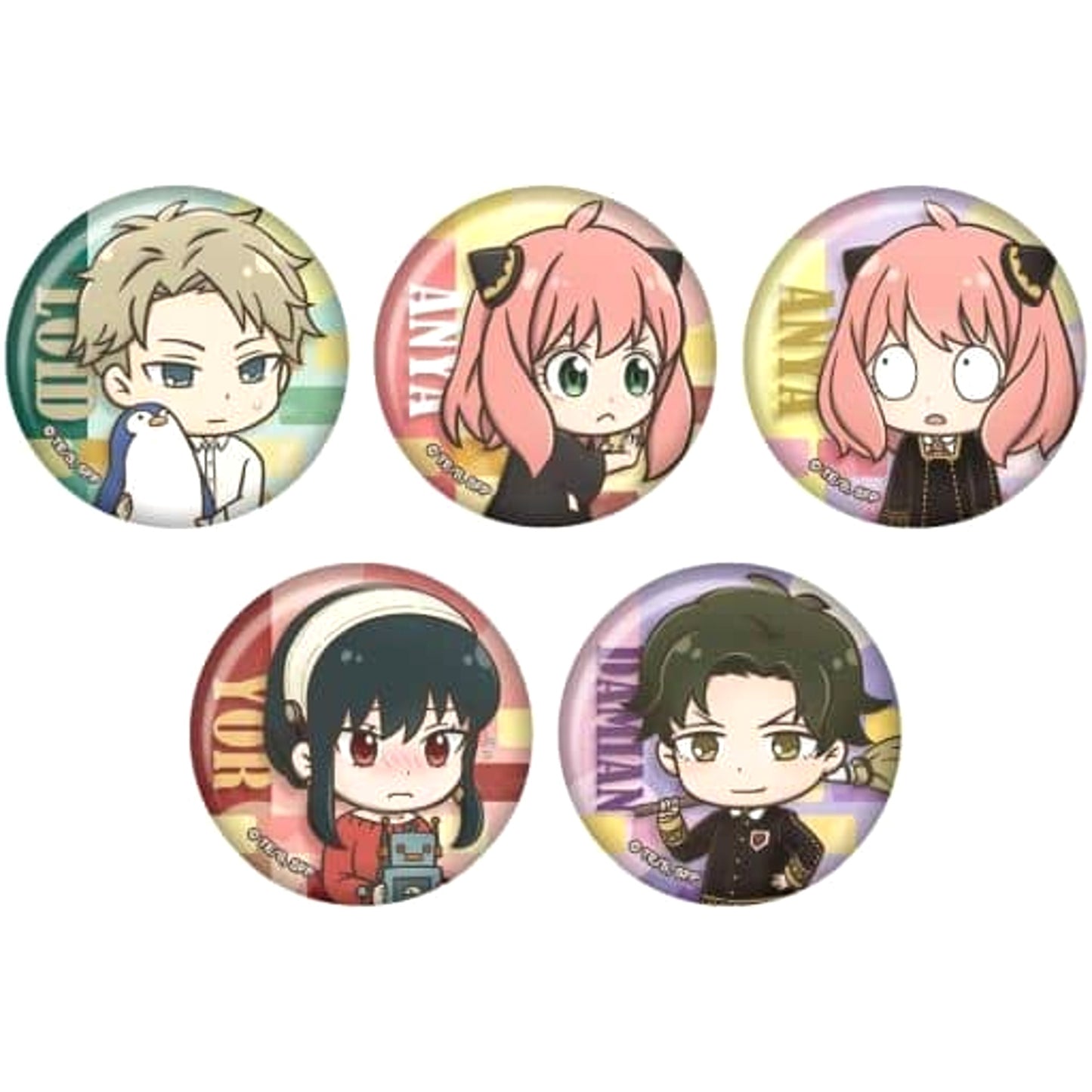 Anya Forger & Others SPY x FAMILY All 5 Types Set Tojicolle Button [USED]
