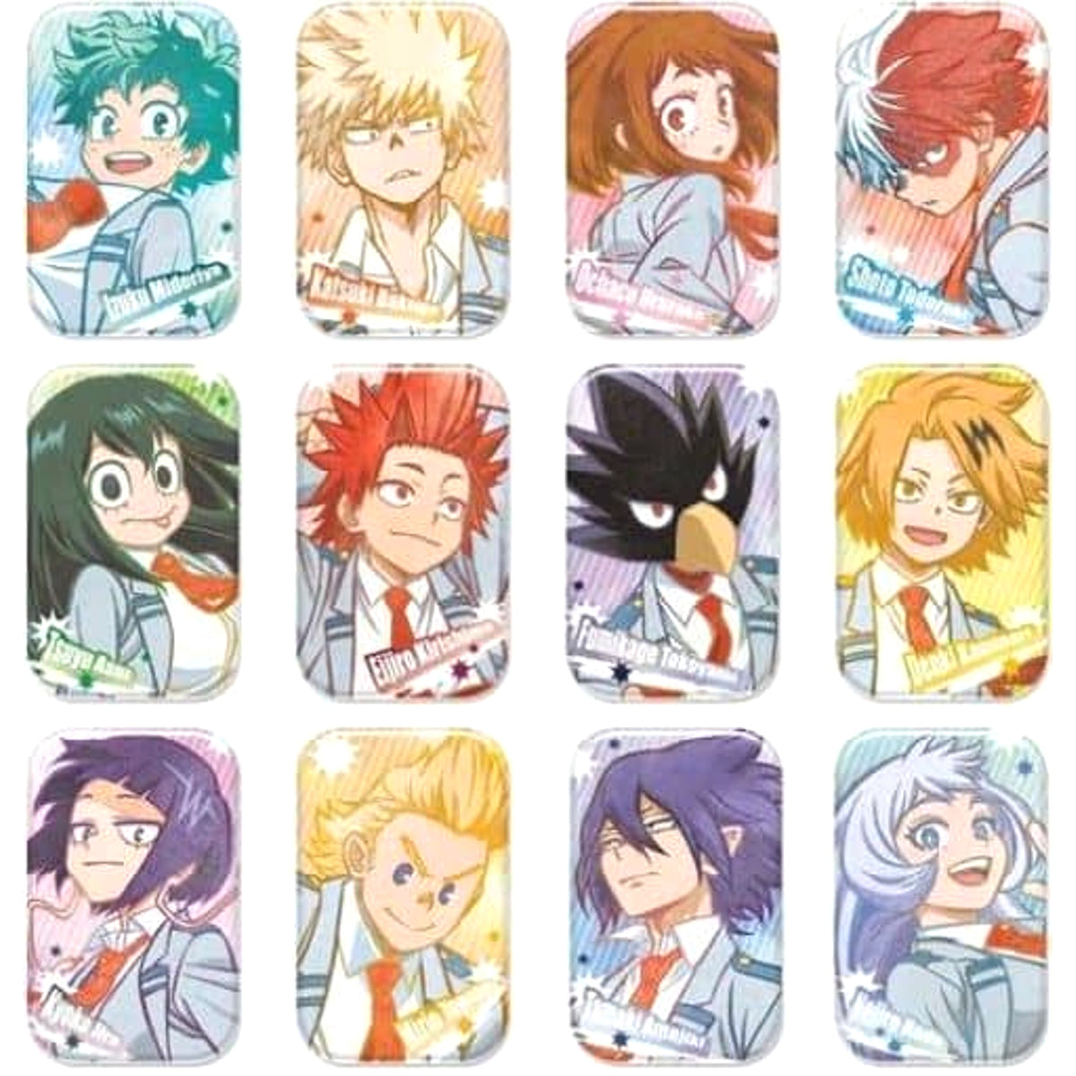 My Hero Academia Izuku Midoriya & Others Round Squiare Can Badge 8 All 12 Types Set Buttons [USED]