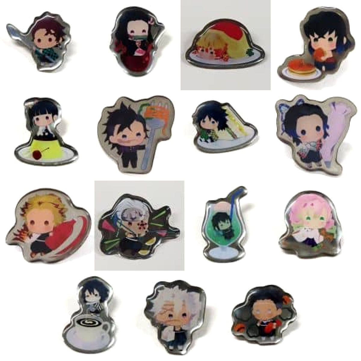 Demon Slayer: Kimetsu no Yaiba Zenitsu Agatsuma & Others Present For You Random Pin Badge All 15 Types Set Buttons [USED]