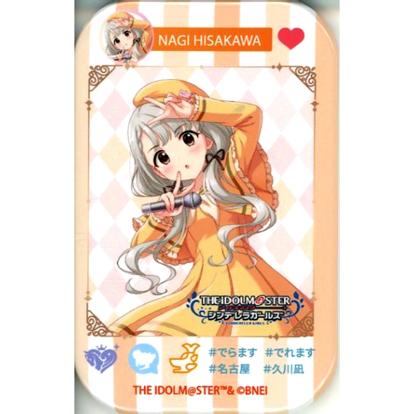 Nagi Hisakawa The Idolmaster Cinderella Girls x Deramasu Trading SNS Style Rectangular Badge [USED]