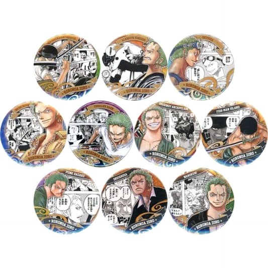 Roronoa Zoro One Piece All 10 Types Set Heroes Collection Button Roronoa Zoro [USED]