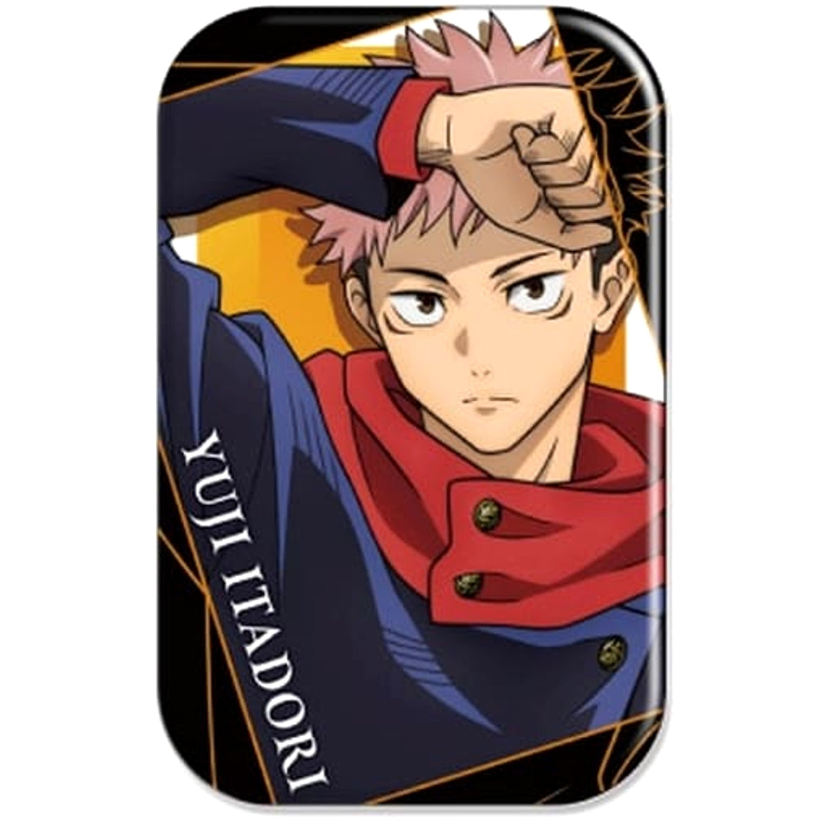 Jujutsu Kaisen Yuji Itadori Round Squiare Can Badge 3 Buttons [USED]