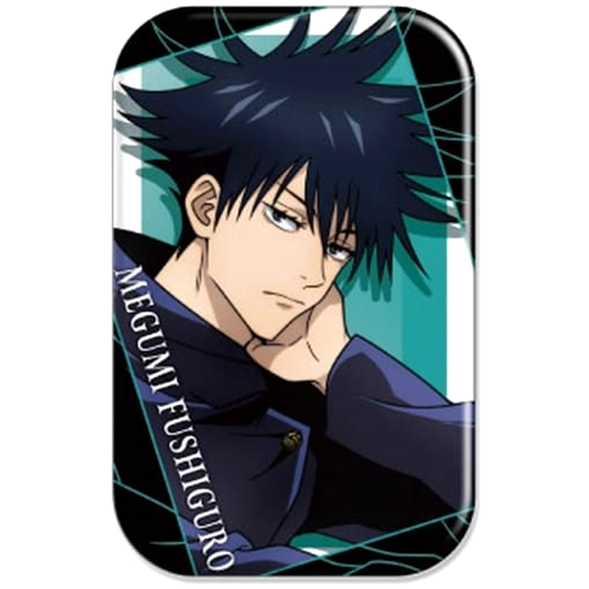Jujutsu Kaisen Megumi Fushiguro Round Squiare Can Badge 3 Buttons [USED]