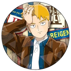 Mob Psycho 100 III Arataka Reigen 65mm Hologram Can Badge 01. Newly Drawn Buttons [USED]