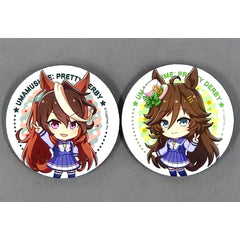 Set of 2 Symboli Rudolf & Mr. C.B. Uma Musume Pretty Derby 2nd Anniversary V Sign Trading Button 7-Eleven x Uma Musume Pretty Derby 2nd Anniversary Campaign [USED]