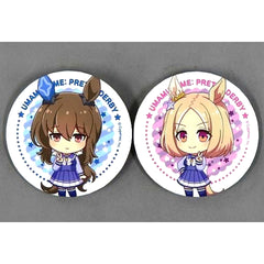 Set of 2 Admire Vega & Narita Top Road Uma Musume Pretty Derby 2nd Anniversary V Sign Trading Button 7-Eleven x Uma Musume Pretty Derby 2nd Anniversary Campaign [USED]