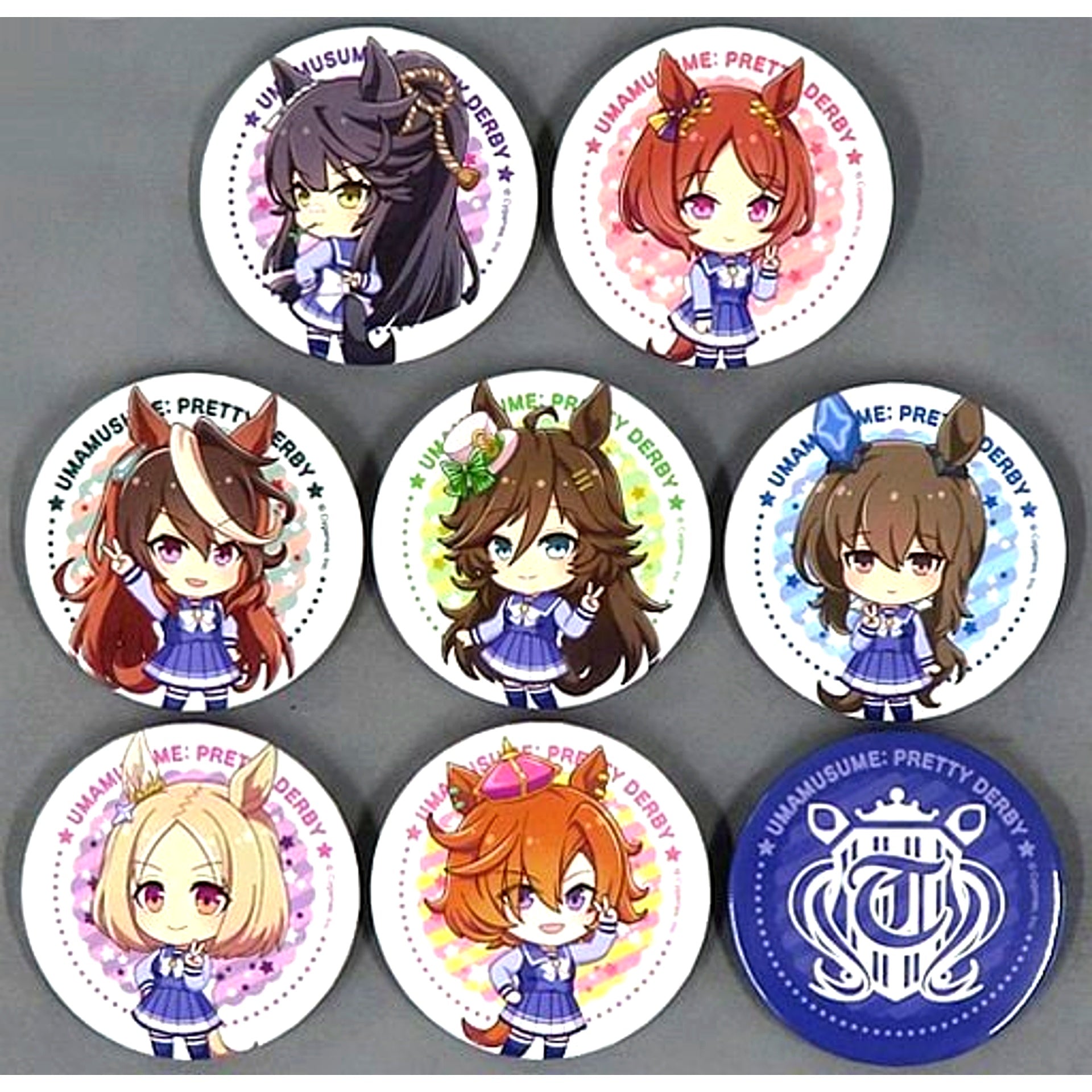 Set of 4 Group Uma Musume Pretty Derby V Sign Trading Button Set of 2 7-Eleven 2nd Anniversary Campaign [USED]