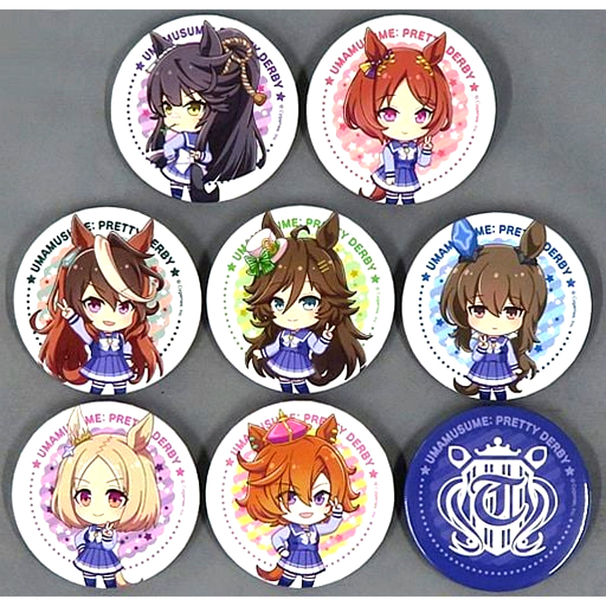 Set of 4 Group Uma Musume Pretty Derby V Sign Trading Button Set of 2 7-Eleven 2nd Anniversary Campaign [USED]