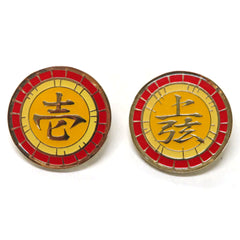 World Tour Screening Demon Slayer: Kimetsu no Yaiba To the Swordsmith Village Upper Rank 1 Upper Rank Demon's Eyes Pin Badge Set Theater Limited Set of 2 Buttons [USED]