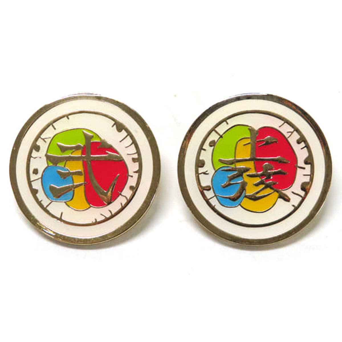 World Tour Demon Slayer: Kimetsu no Yaiba to the Swordsmith Village Upper Rank 2 Set of 2 Upper Rank Demon's Eyes Pin Badge Set Theater Limited [USED]
