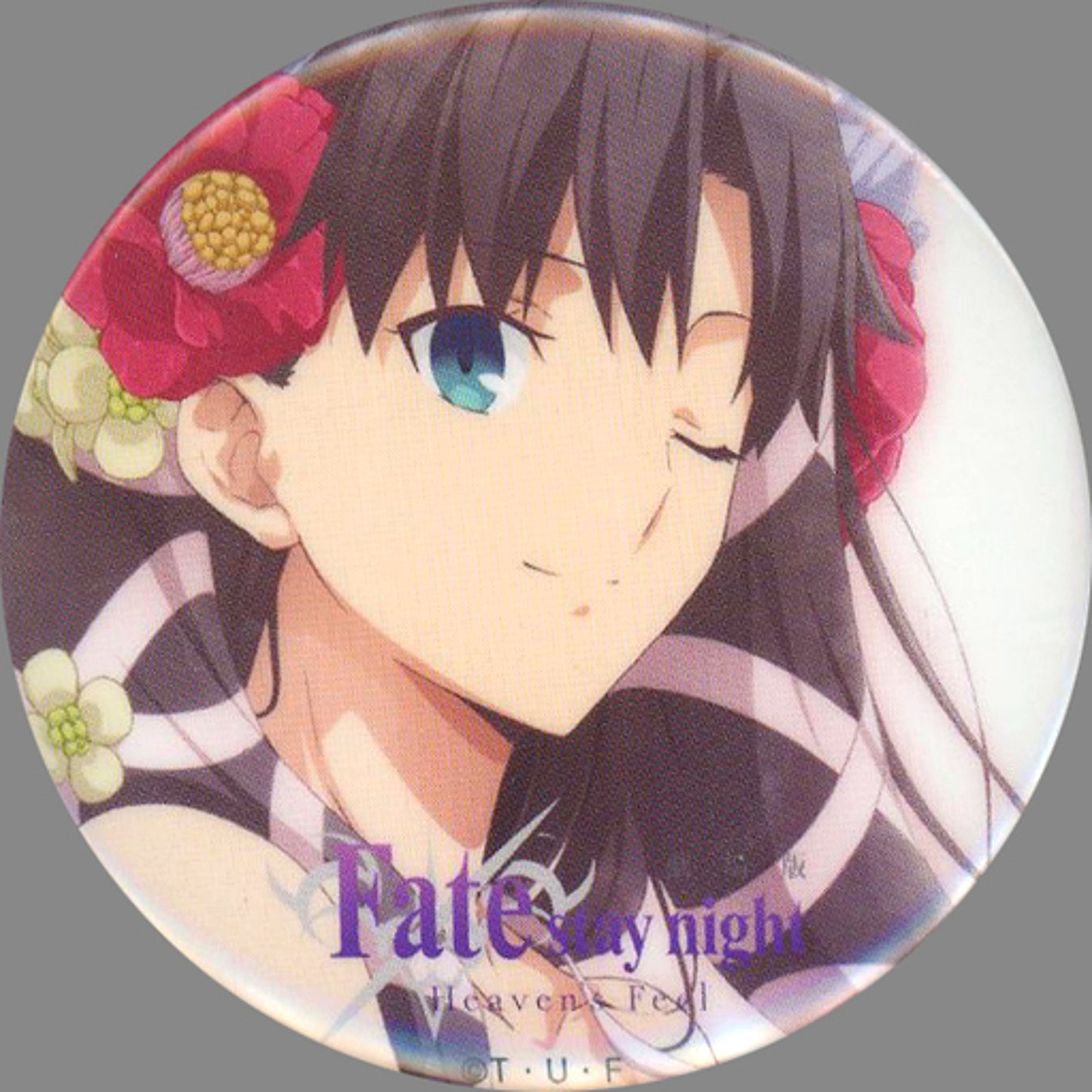 Rin Tohsaka Fate/stay night Heavens Feel Birthday Illustration 57mm Button ufotable cafe Machi Asobi CAFE ufotable Dining WEBSHOP Limited [USED]