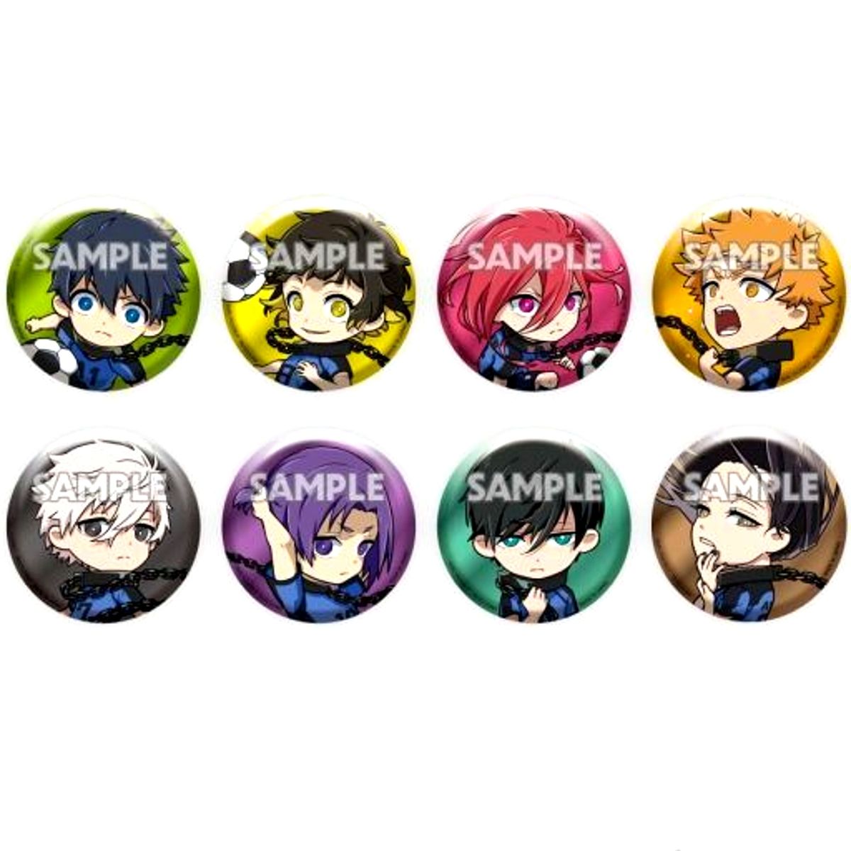 Set of 8 Blue Lock Metallic Button [USED]