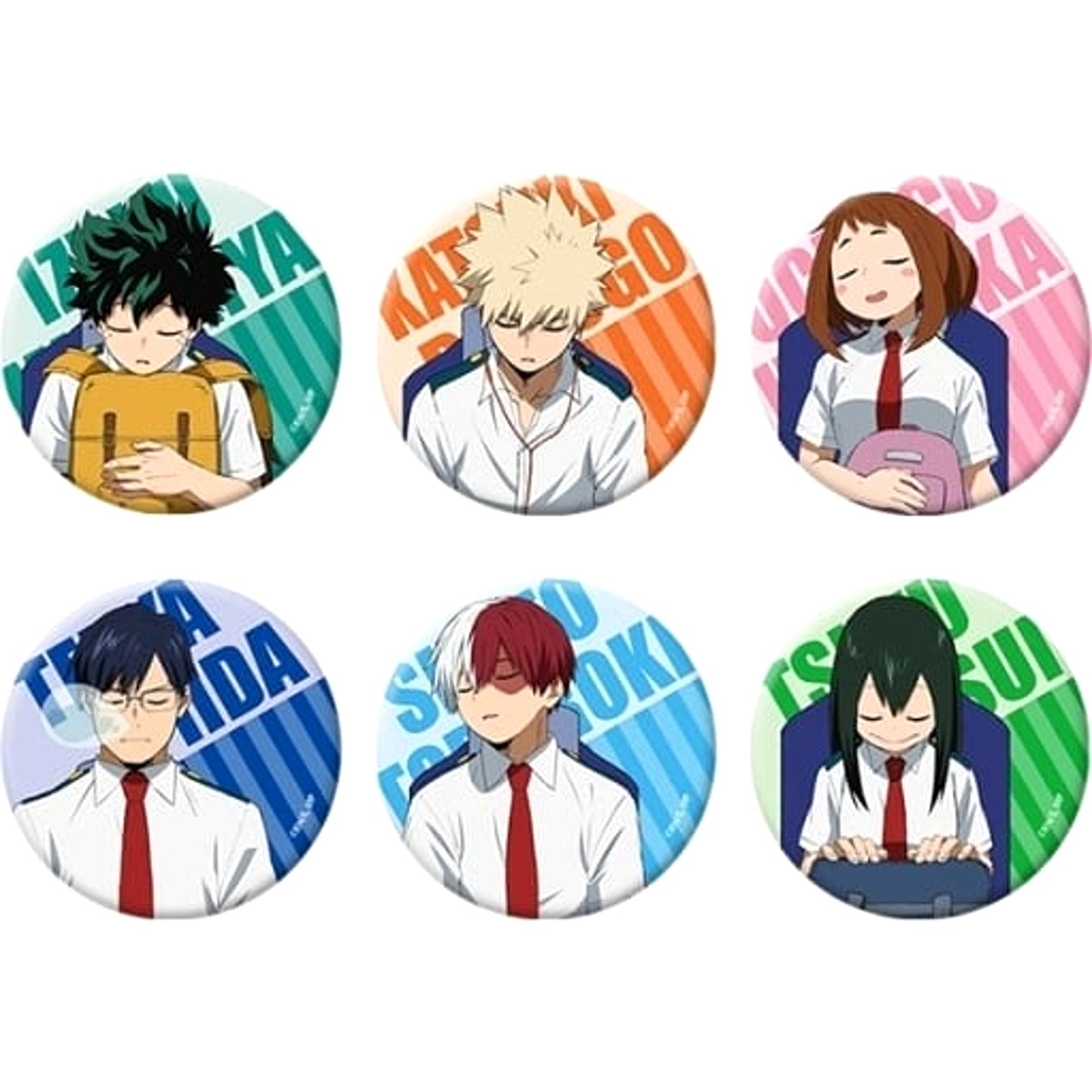 My Hero Academia Katsuki Bakugo & Others Trading Can Badge Heroes Nap All 6 Types Set Buttons [USED]