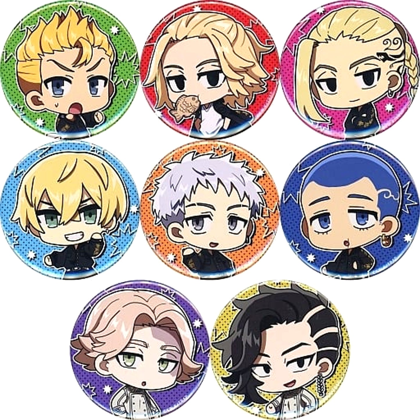 Chifuyu Matsuno & Others Tokyo Revengers All 8 Types Set Random Button Lawson & Loppi & HMV Limited [USED]