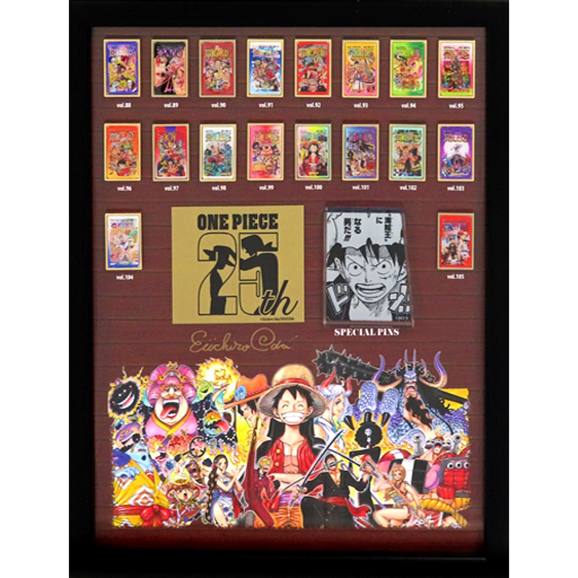 One Piece Vol. 88-105 Serialization 25th Anniversary Framed Pin Set BOOSTER Made to Order Limited [USED]