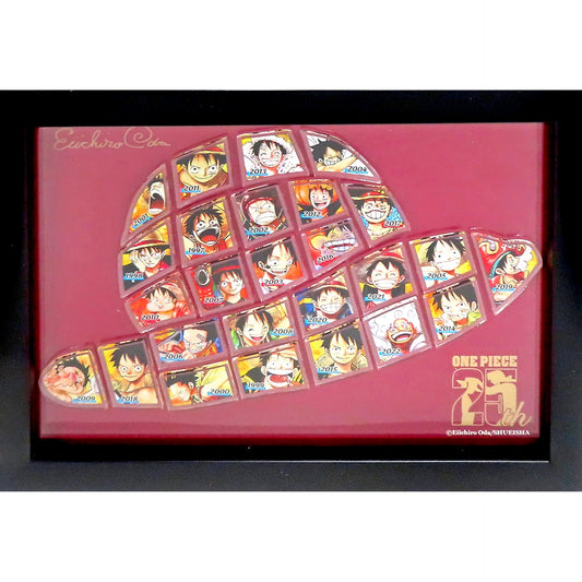 One Piece Monkey D. Luffy 25th Anniversary of Serialization Framed Pins Set Luffy Weekly Shonen Jump Digital Ver. Subscribers Limited Service For All Applicants Pins [USED]