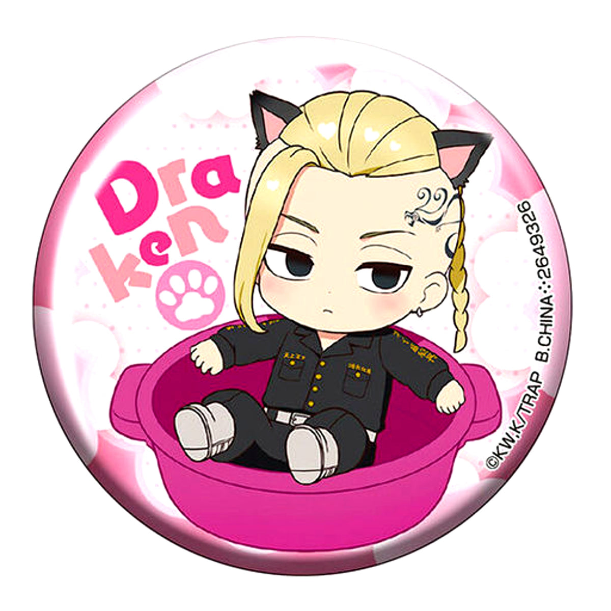 Ken Ryuguji Hologram Button Tokyo Revengers Punitop Cat Hot Pot Assort [USED]