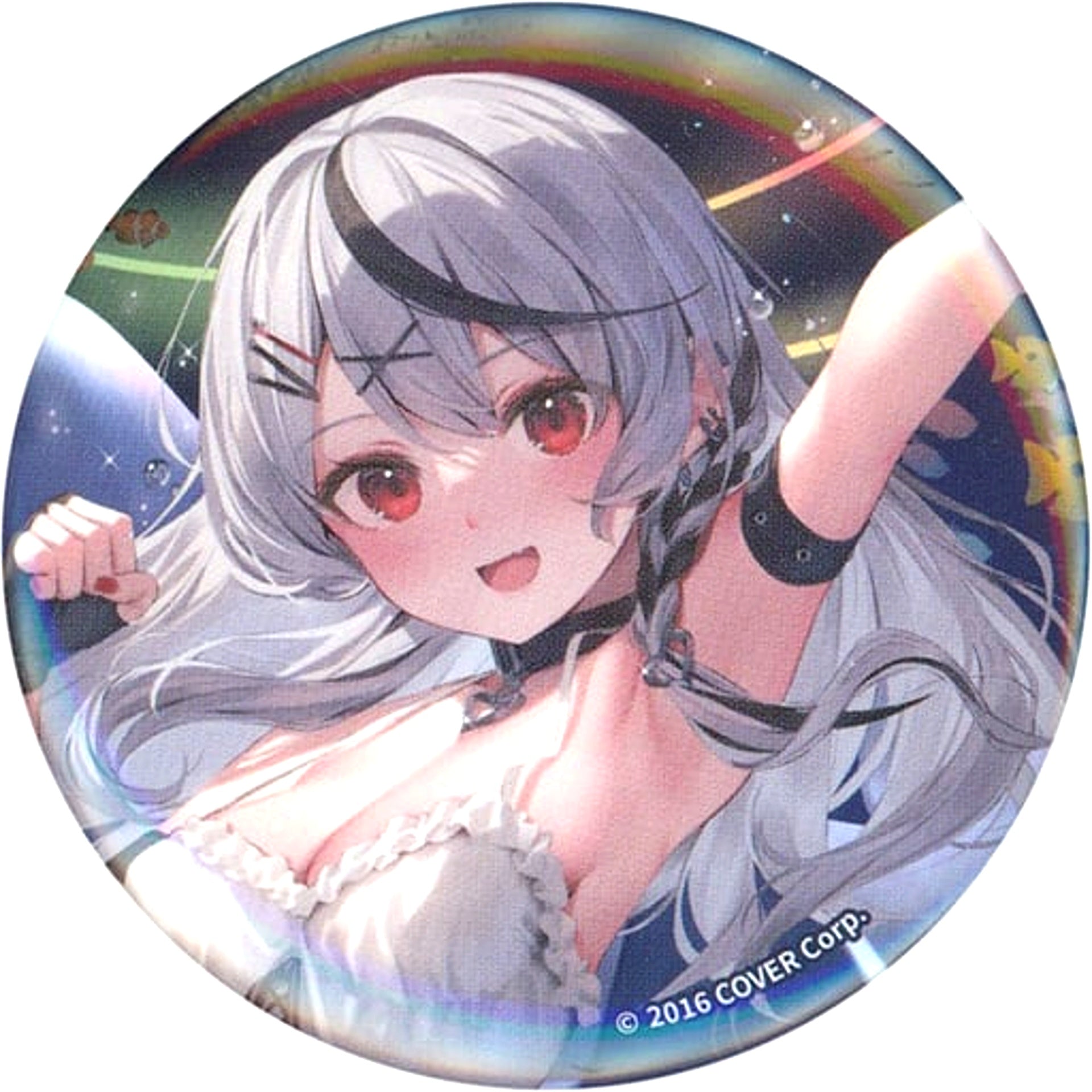Sakamata Chloe Jump Virtual YouTuber Hololive Sakamata Chloe in Maxell Aqua Park Shinagawa Trading Button [USED]