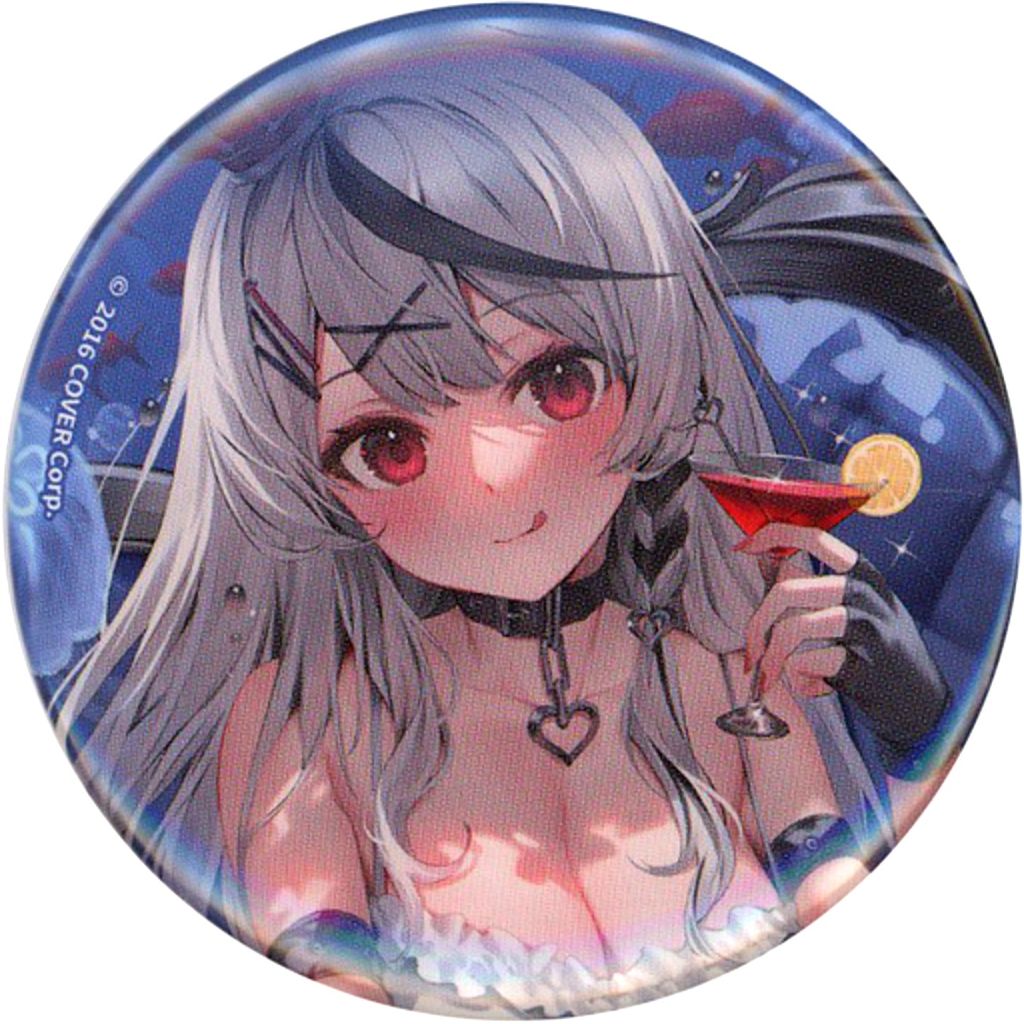 Sakamata Chloe Chair Virtual YouTuber Hololive Sakamata Chloe in Maxell Aqua Park Shinagawa Sakamata and Soaked Aquarium! Trading Button [USED]