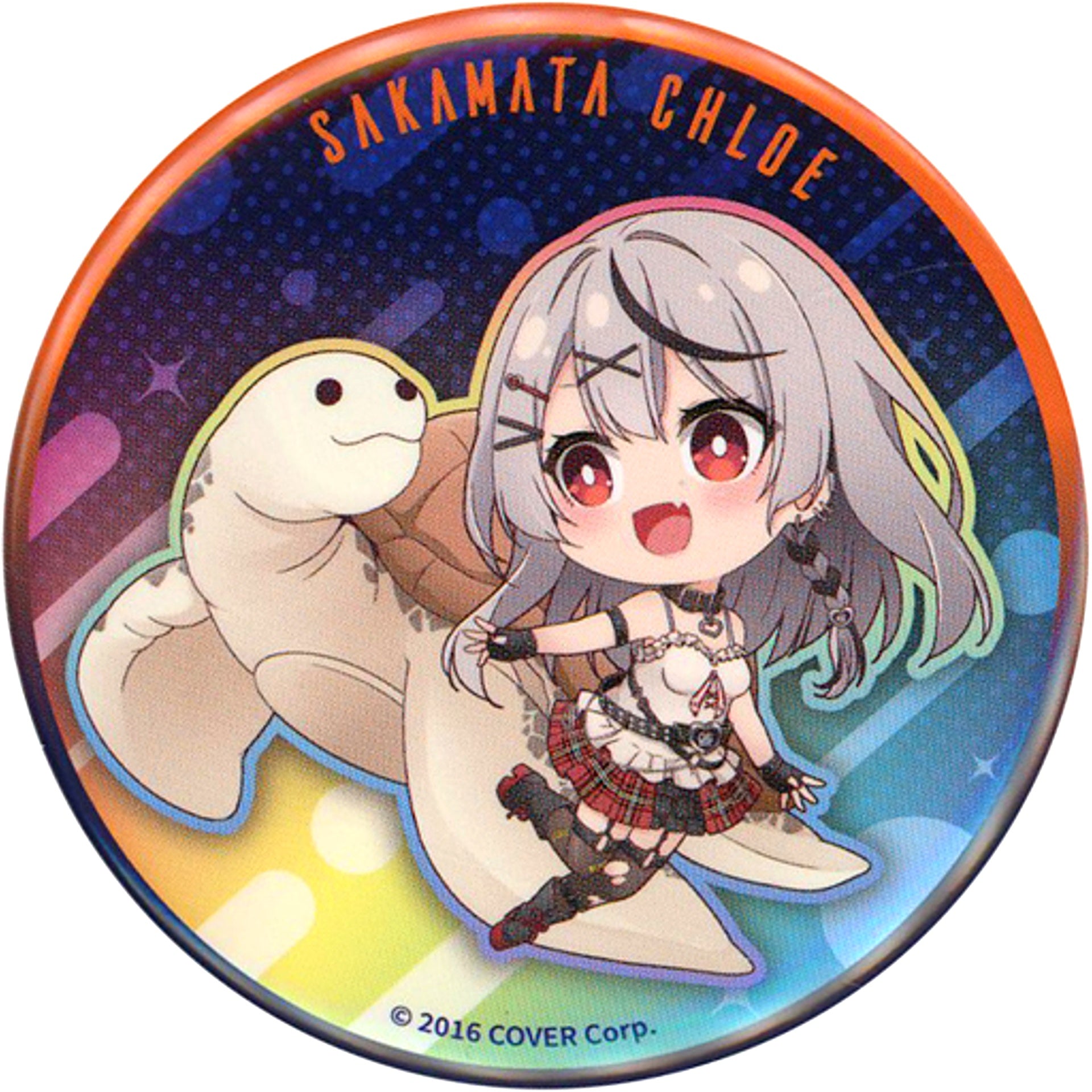 Sakamata Chloe & Sea Turtle Virtual YouTuber Hololive Sakamata Chloe in Maxell Aqua Park Shinagawa Trading Button [USED]