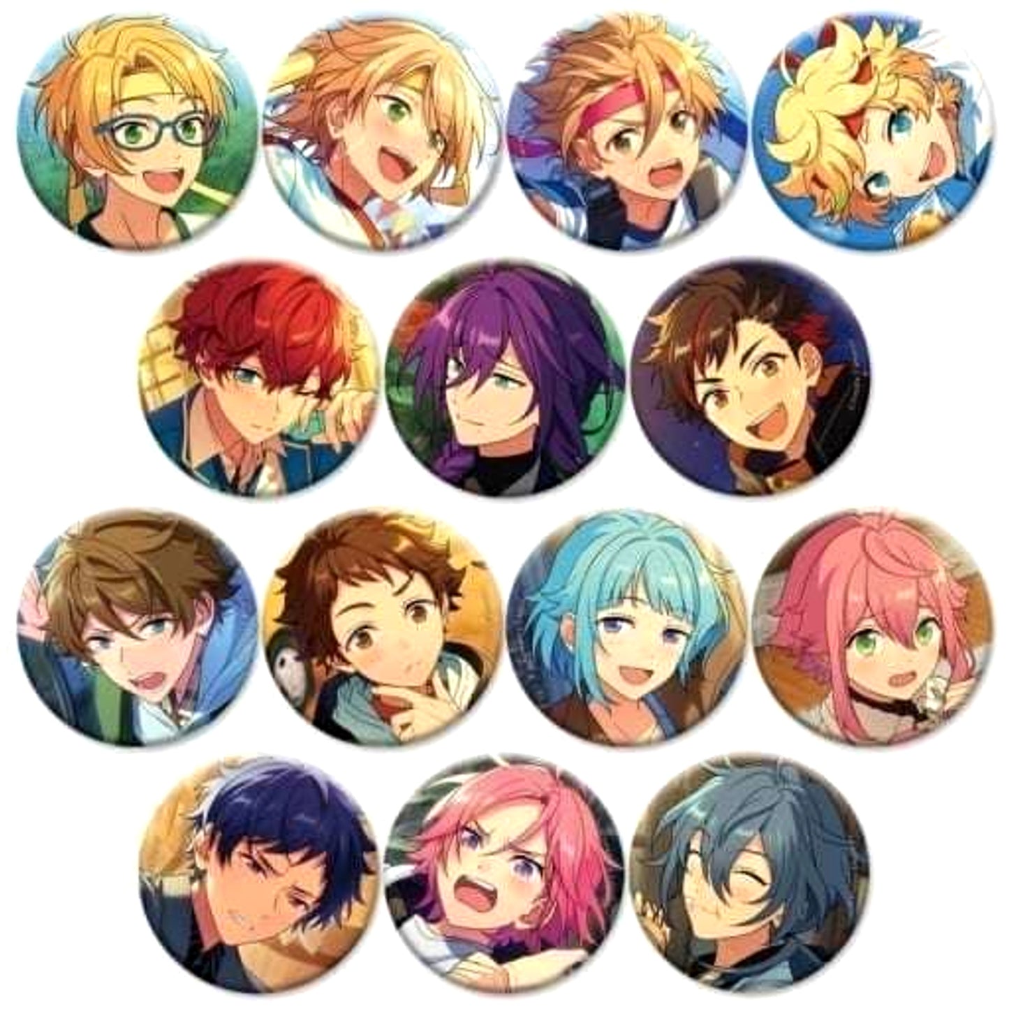 Ensemble Stars!! Makoto Yuuki & Others Evecolle Can Badge 2022 Autumn Casual Side All 14 Types Set Buttons [USED]