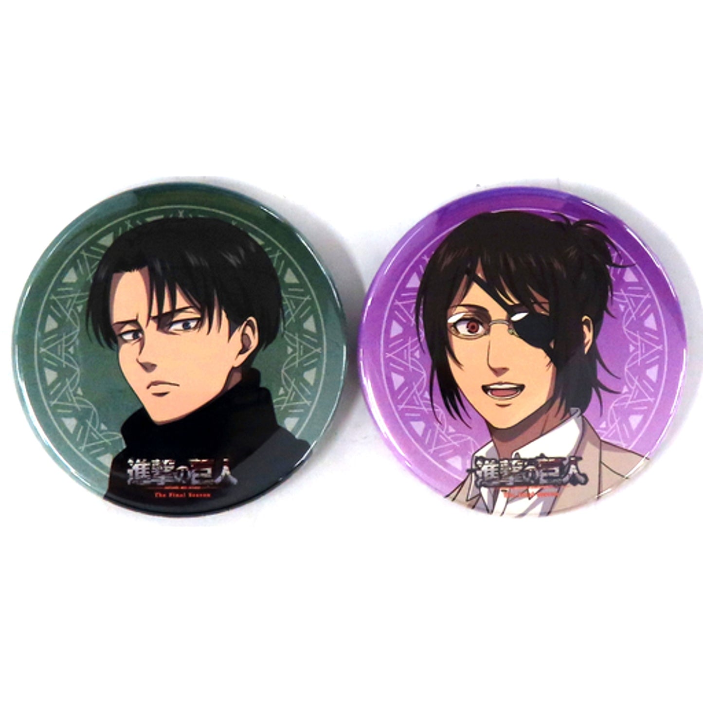 Single Item Levi & Hange 56mm Badge Set of 2 Blu-ray / DVD Attack on Titan The Final Season Vol.3 & Vol.4 Animate Linked Purchase Bonus [USED]