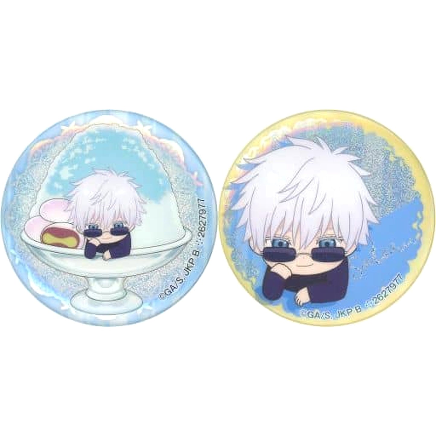 Satoru Gojo Jujutsu Kaisen Punitop Parfait Noru Assort Hologram Button Set [USED]