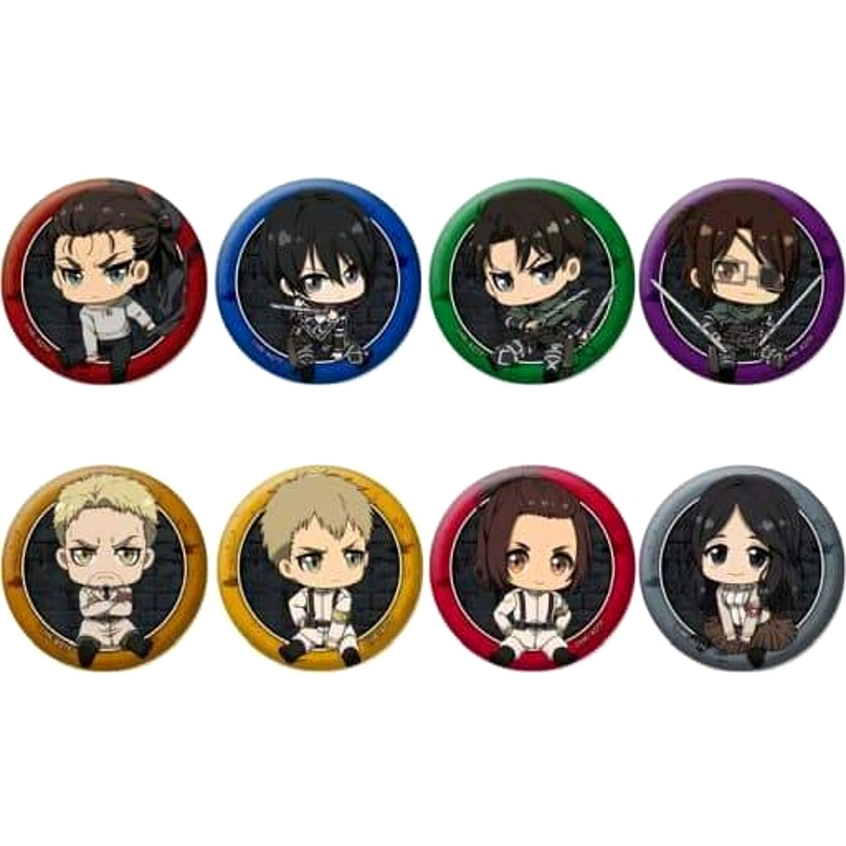 Attack on Titan The Final Season Ellen Yeager & Others Petanko Trading Can Badge Vol.2 All 8 Types Set Buttons [USED]