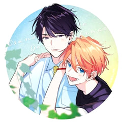 Osananajimi ja Gaman Dekinai Ryota Mike Aoi Oki Natural Proportions Official & Newly Drawn Illustrations Can Badge 02. Buttons [USED]