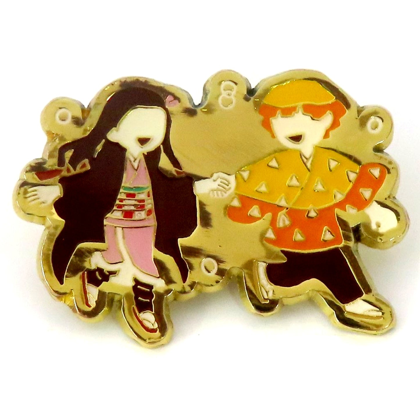 Nezuko Kamado and Zenitsu Agatsuma Demon Slayer Yuru Palette Pins [USED]