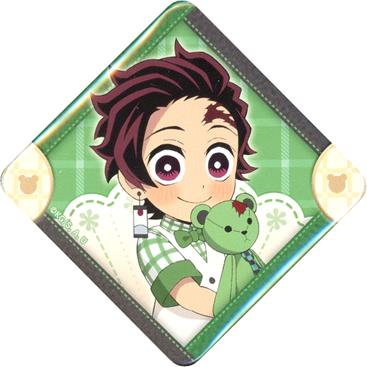 Tanjiro Kamado Demon Slayer x ufotable Cafe MACHI ASOBI CAFE White Day Event 2023 Random Diamond Shaped Button A [USED]