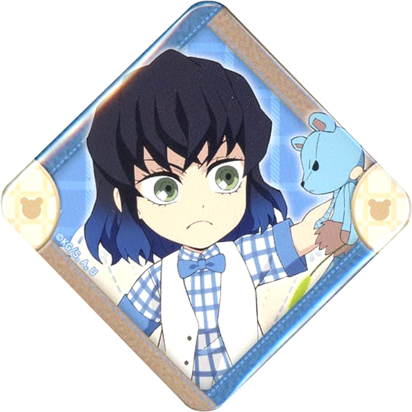 Inosuke Hashibira Demon Slayer Kimetsu no Yaiba x ufotable Cafe Machi Asobi CAFE White Day Event 2023 Random Diamond Shape Button A [USED]