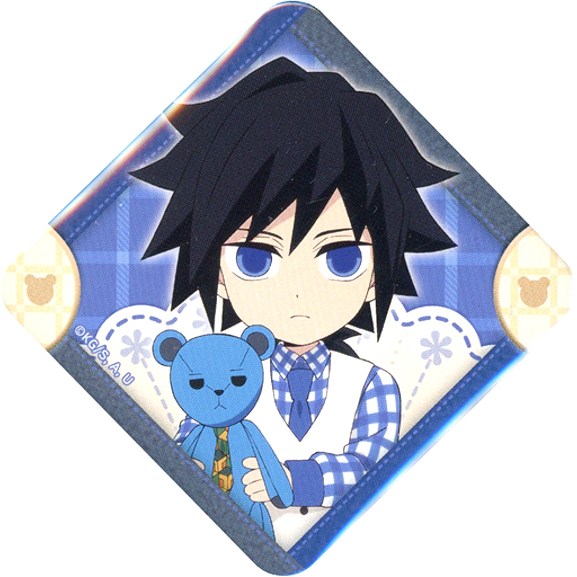 Giyu Tomioka Demon Slayer: Kimetsu no Yaiba Random Diamond Shape Button A x ufotable Cafe Machi Asobi CAFE White Day Event 2023 [USED]