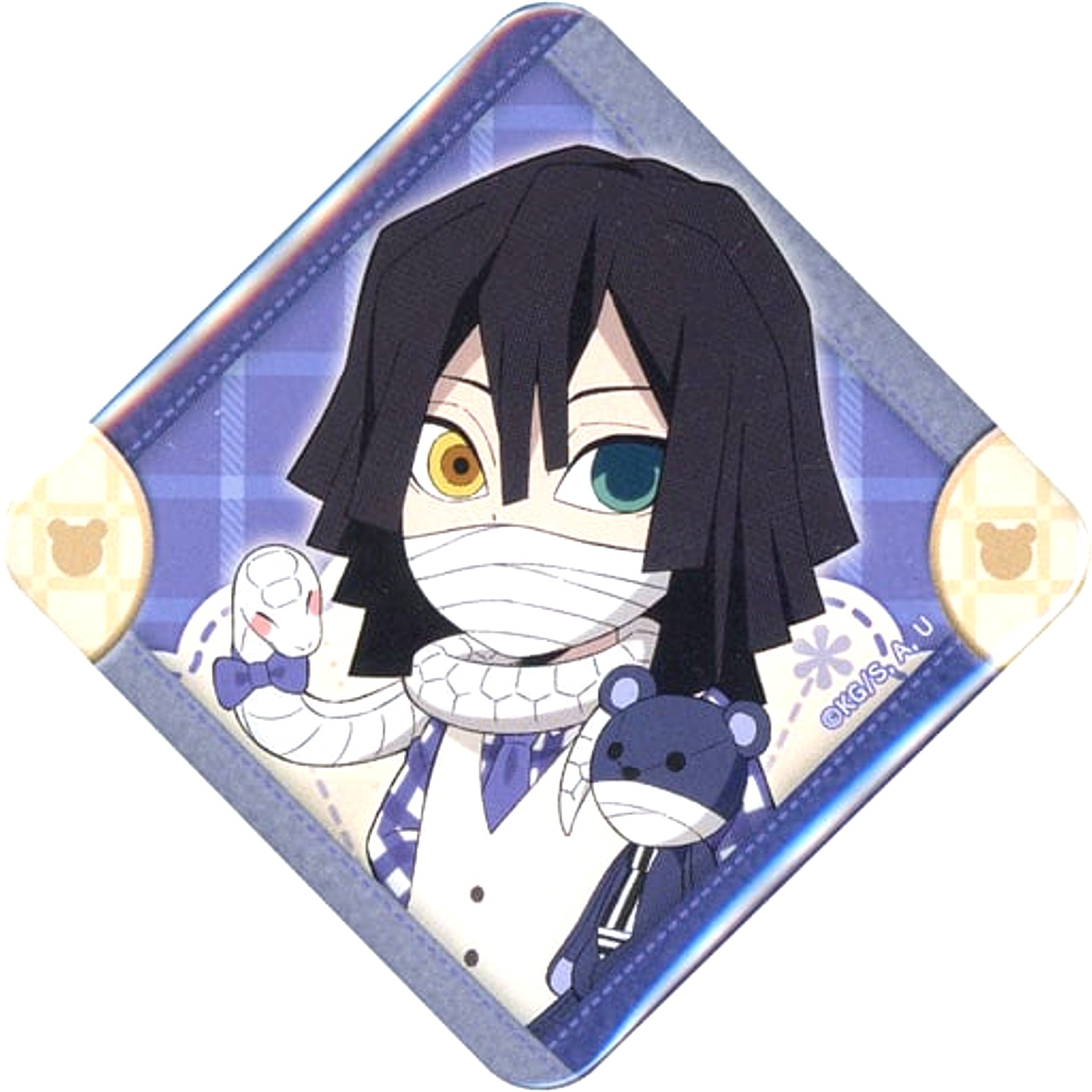 Obanai Iguro Demon Slayer Kimetsu no Yaiba x ufotable Cafe Machi Asobi CAFE White Day Event 2023 Random Diamond Shape Button A [USED]