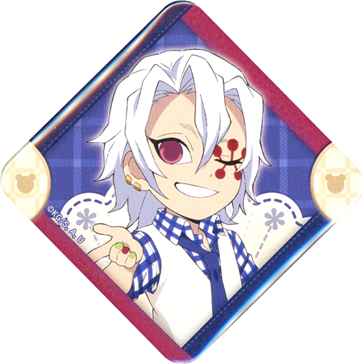 Tengen Uzui Demon Slayer Kimetsu no Yaiba x ufotable Cafe Machi Asobi CAFE White Day Event 2023 Random Diamond Shape Button B [USED]