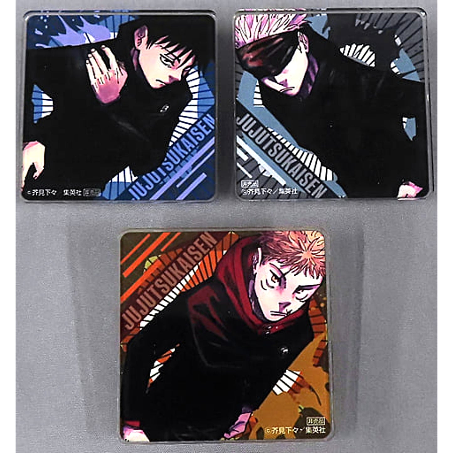 Itadori & Others Jujutsu Kaisen 3 Types Set 2nd Character Popularity Poll Top 3 Character Acrylic Badge [USED]