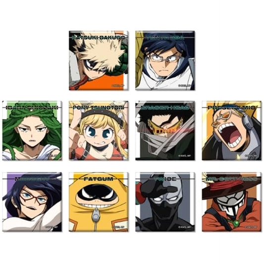 My Hero Academia Katsuki Bakugo & Others Trading Square Can Badge Ver.B All 10 Types Set Buttons [USED]