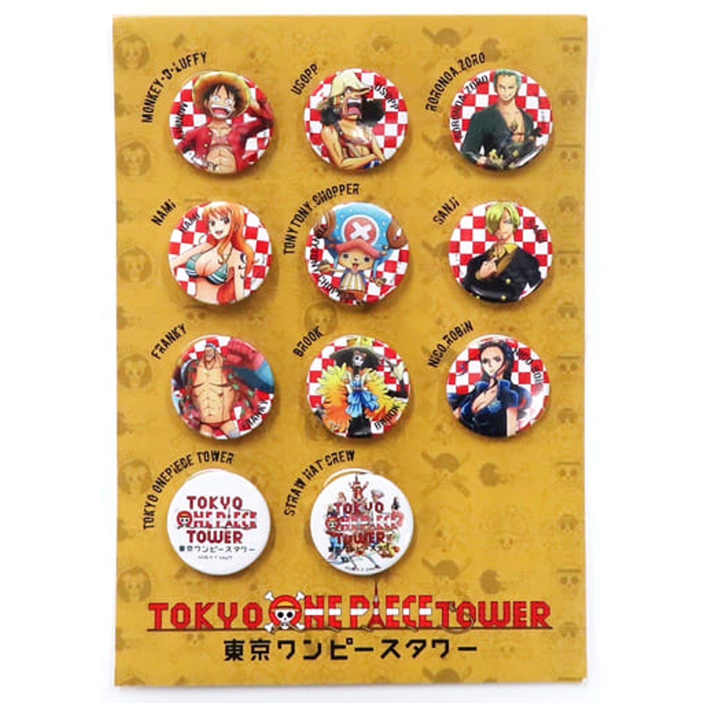One Piece Straw Hat Pirates & Others Can Badge Tokyo One Piece Tower Limited 11 Types Set Buttons [USED]