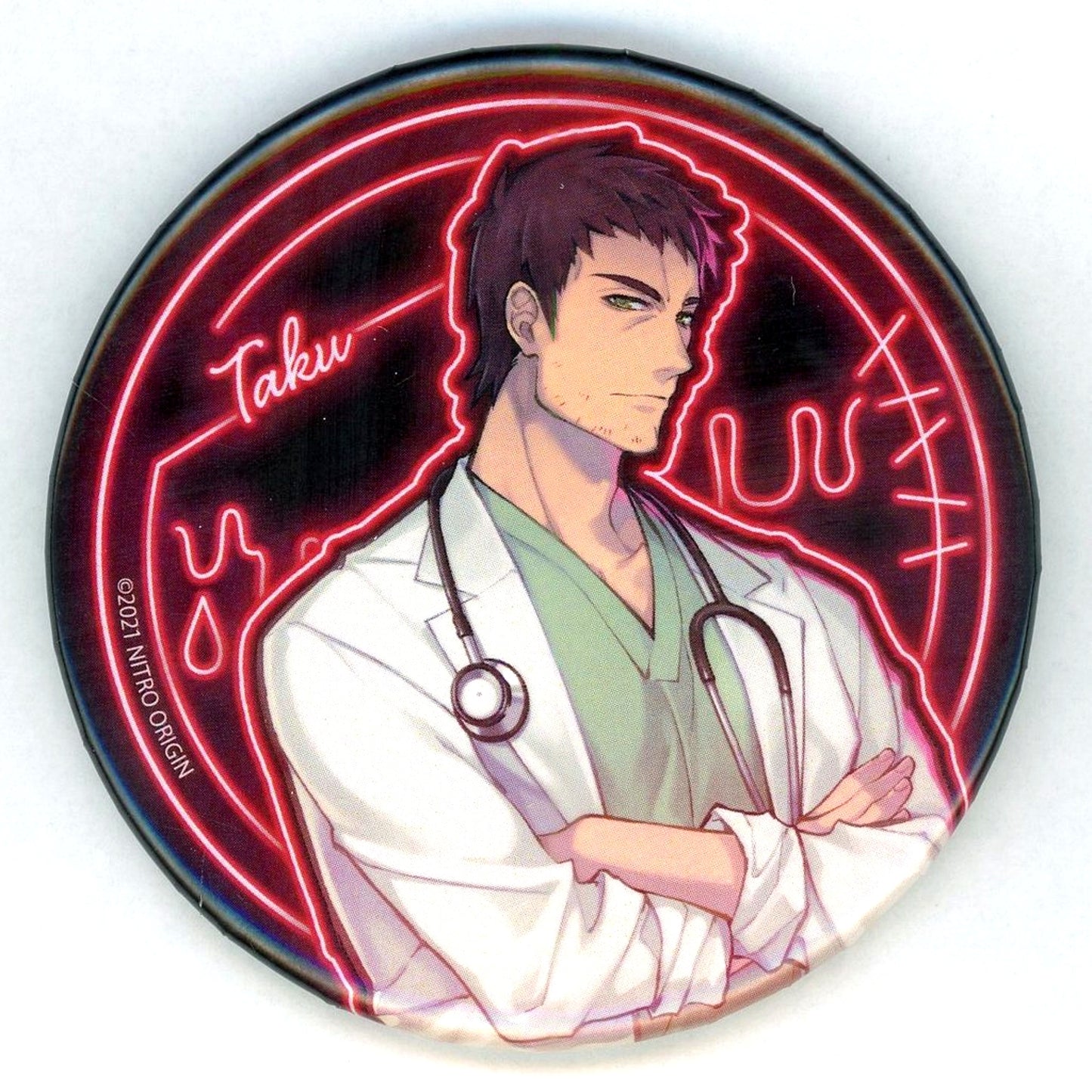 Taku E Prize Slow Damage eeo Kuji Button [USED]