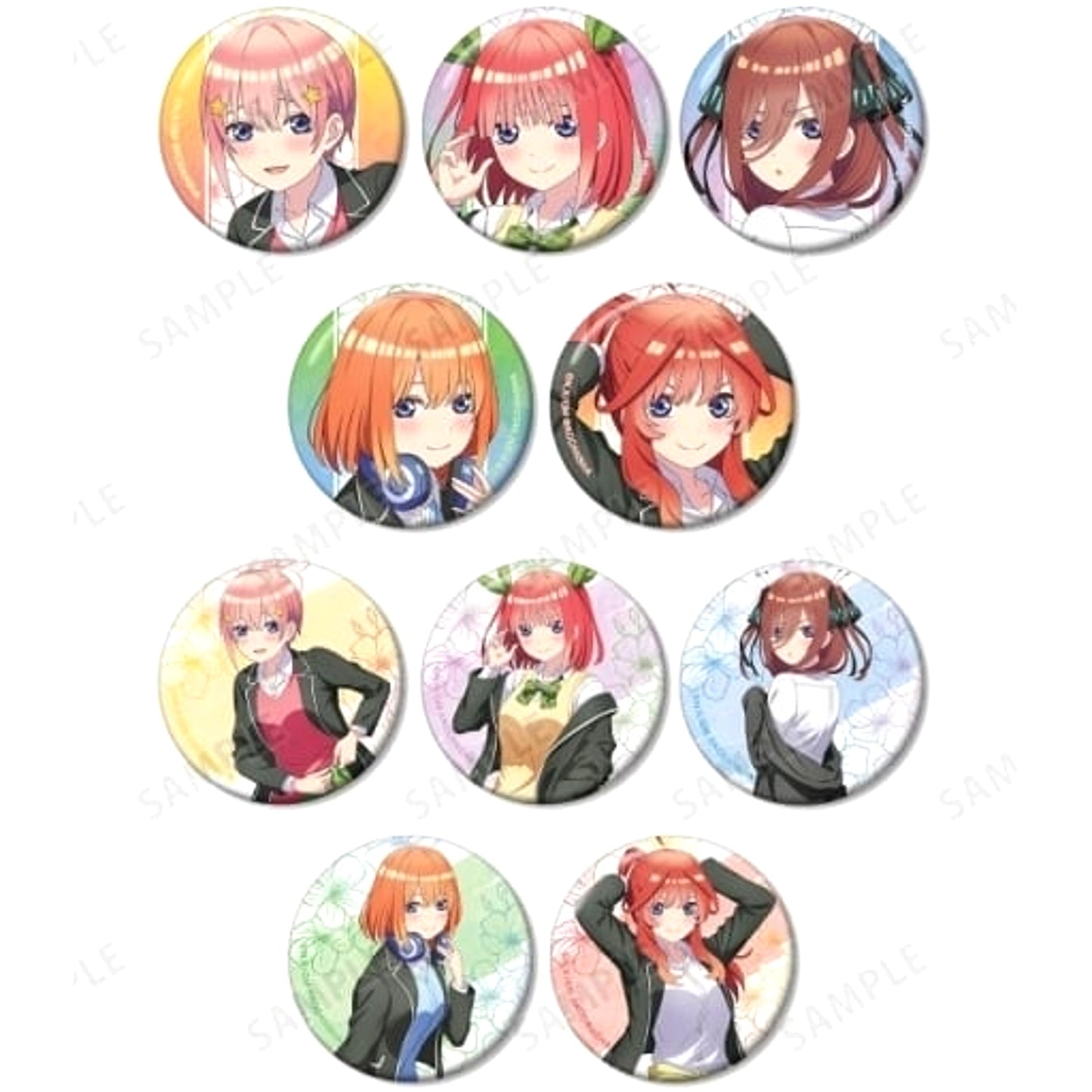 The Quintessential Quintuplets Movie Ichika Nakano & Others Newly Drawn Illustration Costume Exchange Ver. Trading Can Badge All 10 Types Set Buttons [USED]