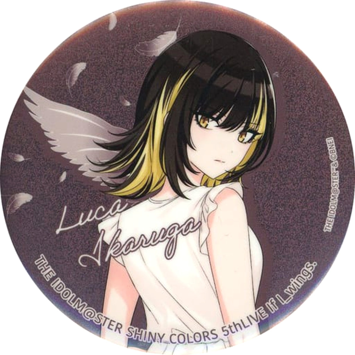 THE IDOLM@STER sHINY COLORs Luka Ikaruga Official 75mm Glitter Can Badge 5th Live If I_Wings.Limited Buttons [USED]