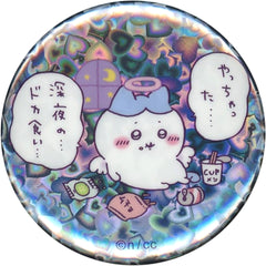 Chiikawa: Nanka Chiisakute Kawaii Yatsu Hachiware I Messed Up... Late At Night... Eating A Lot... Hologram Can Badge in Capsule Tenshi Akuma @ Tokyo Station Limited Buttons [USED]