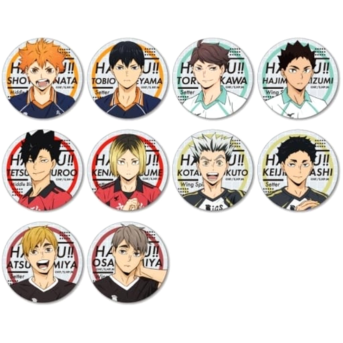 Haikyu!! Shoyo Hinata & Others Can Badge Collection All 10 Types Set Buttons [USED]