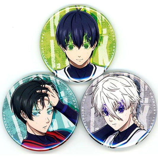 Set of 3 Yoichi Isagi Seishiro Nagi Rin Itoshi Blue Lock Original Illustration Button Only from Blu-ray Blue Lock Special Limited Edition animate All Volumes Purchase Bonus [USED]