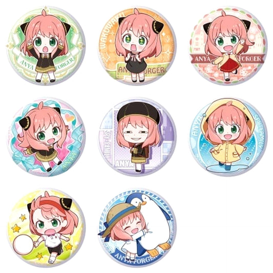 SPY x FAMILY Anya Forger & Others Gashapon Kuji Anya is Full! Assortment Prize C All 8 Types Set Buttons [USED]