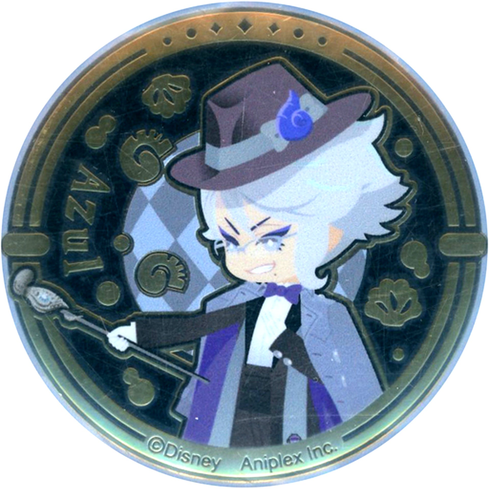 Azul Ashengrotto Disney Twisted Wonderland Relief Metal Button Collection Dormitory Uniform Ver. [USED]