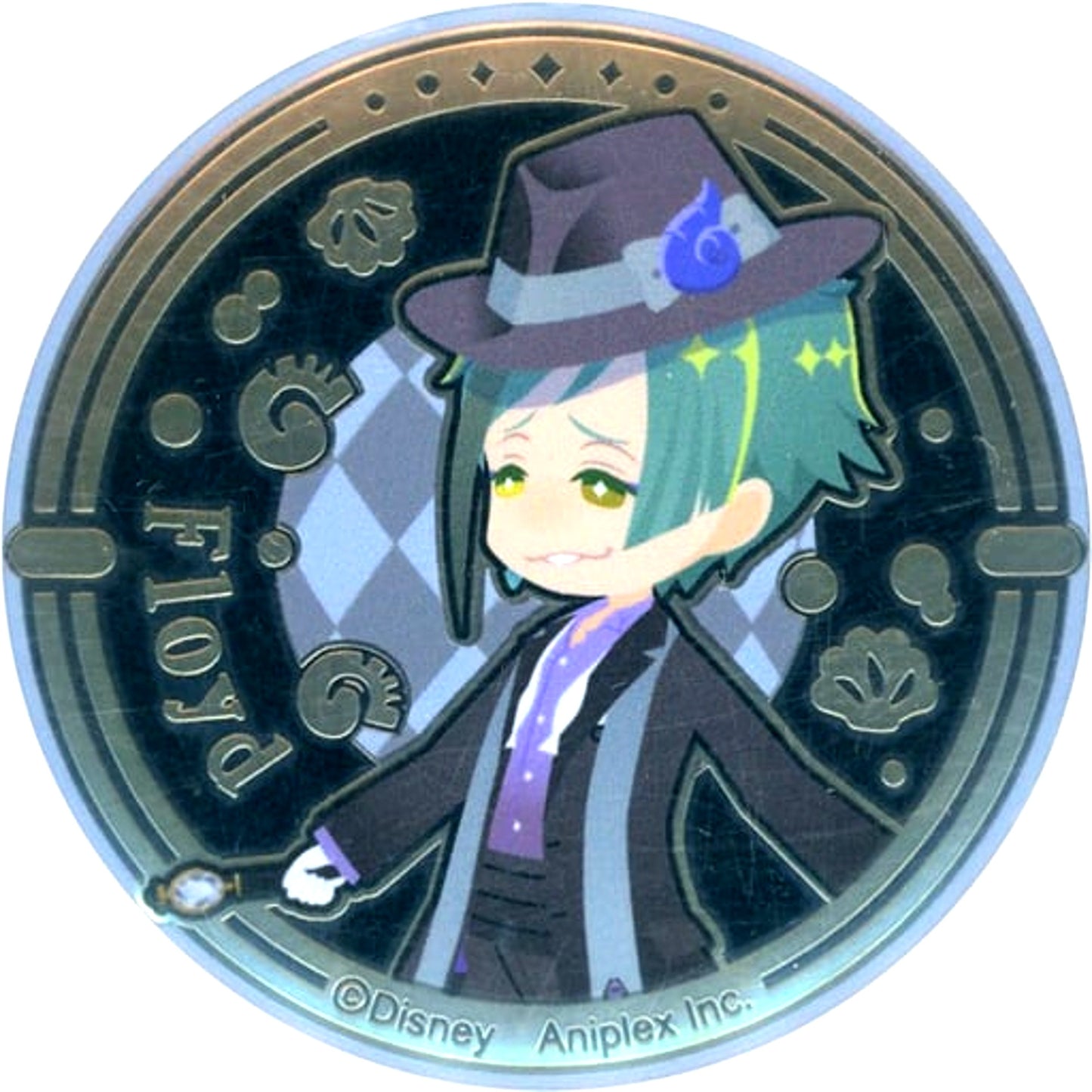 Floyd Leech Disney Twisted Wonderland Relief Metal Button Collection Dormitory Uniform Ver. [USED]