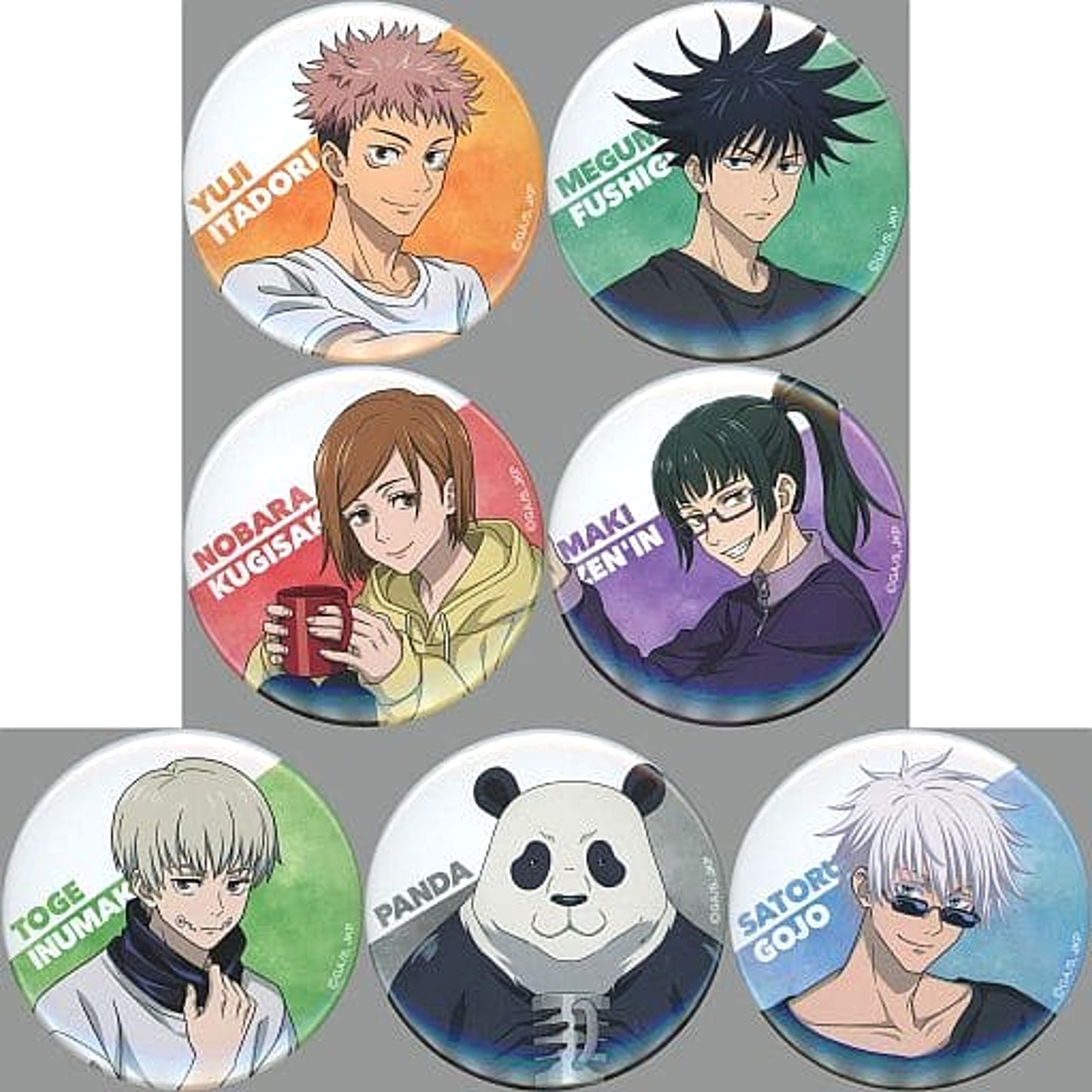 Yuji Itadori & Others Jujutsu Kaisen All 7 Types Set Relax Series Chara Badge Collection Newly Drawn Curse Technical College Holiday Fair in Animate Limited [USED]